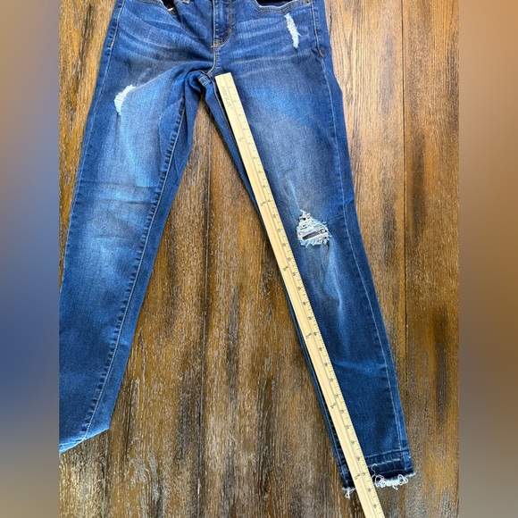 Aeropostale Women’s Blue Skinny Distressed Jegging Jeans Size 2 - Picture 9 of 12